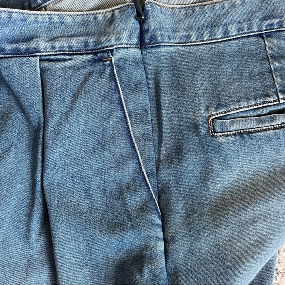 Enza Costa Jeans Light Wash Soft Denim Everywhere Pant Pleated Wide Leg US 12 - Picture 6 of 10